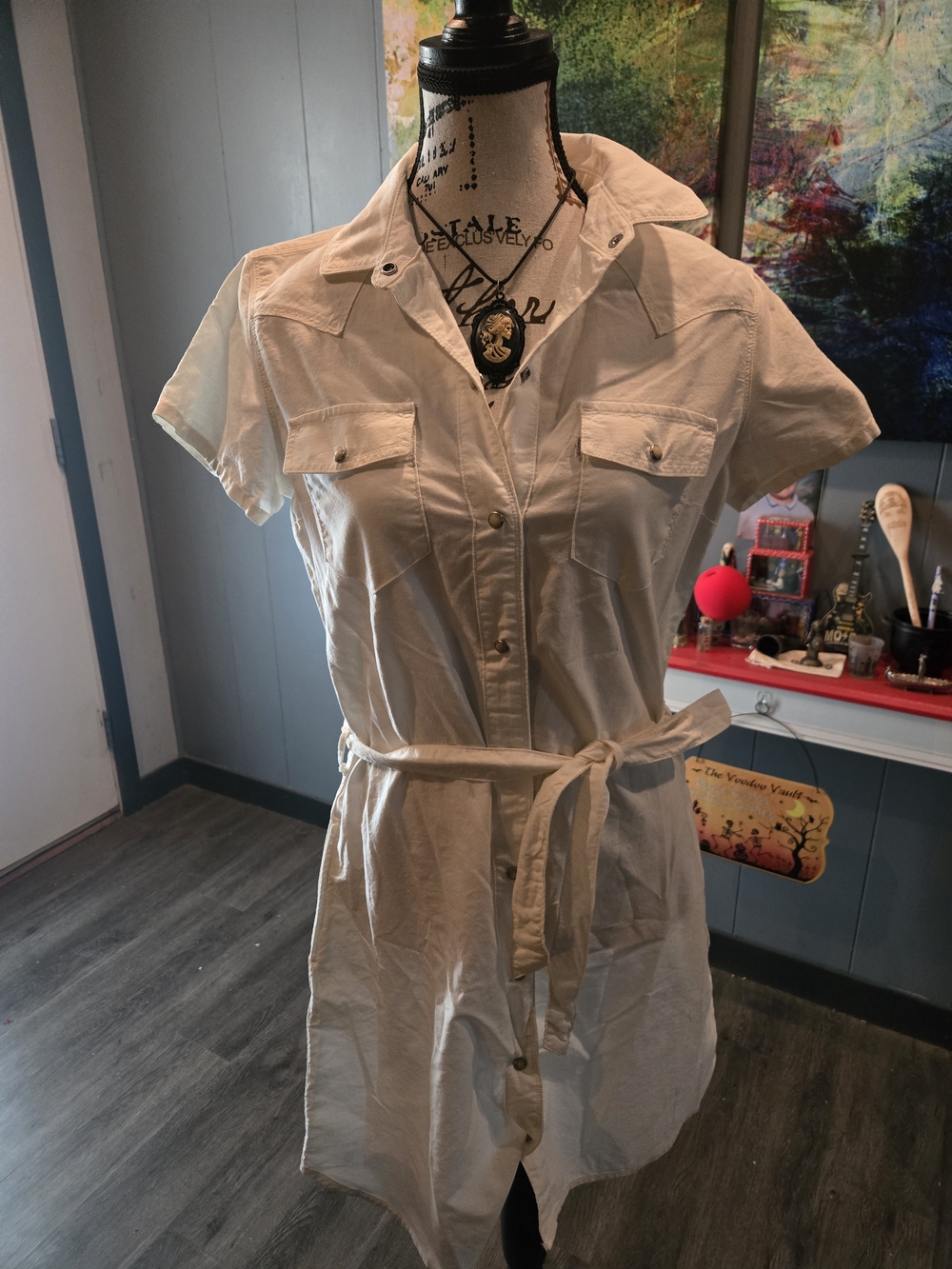 Levi Vintage Button Up And Tie Shirt Dress. New With Tag! Size Small
